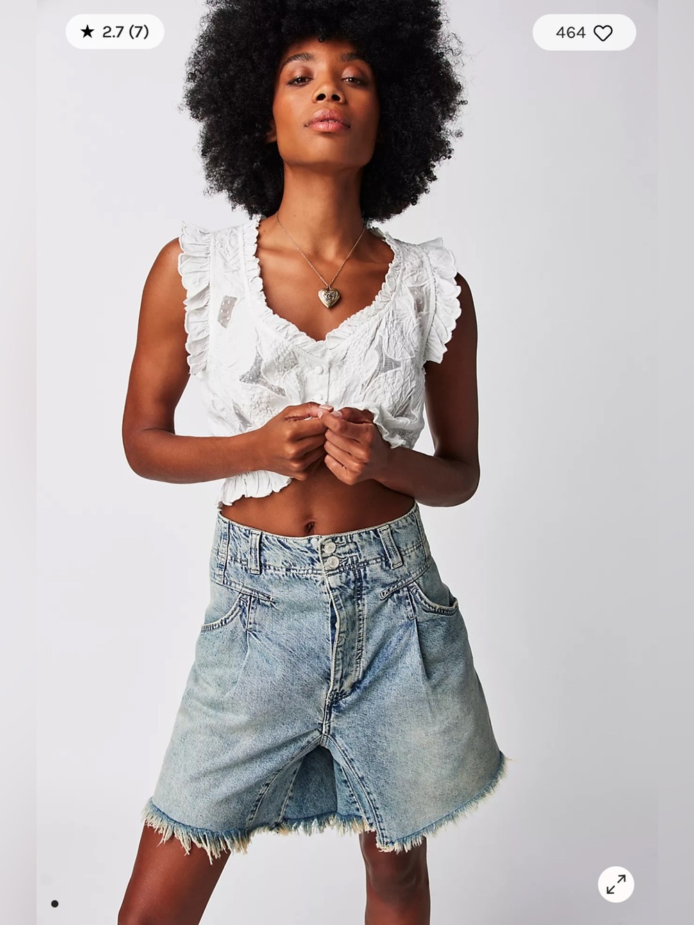 Free People Light Blue Washed Denim Jean Shorts